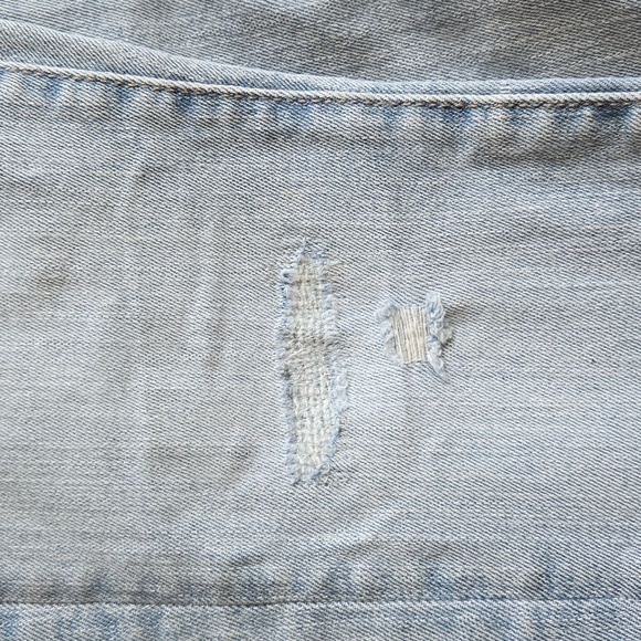 Kids size 7 Light Wash Distressed Old Navy Straight Leg Slim 360 Jeans EUC - Picture 10 of 10